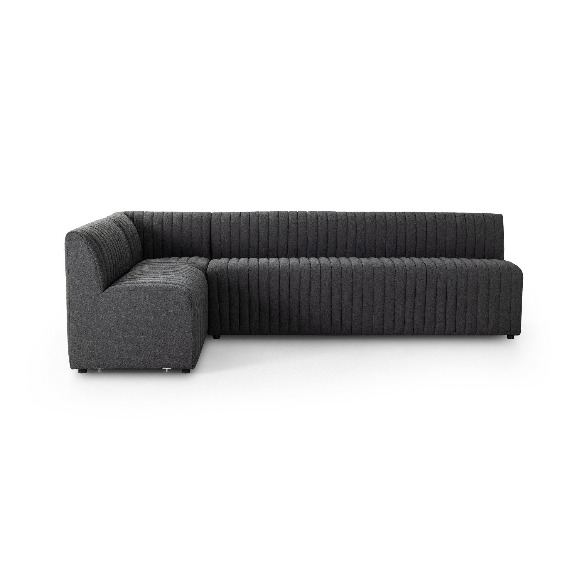 Brandt Modular Upholstered L-Sectional, 31.5" H x 110" W x 66.5" D, Charcoal Polyester