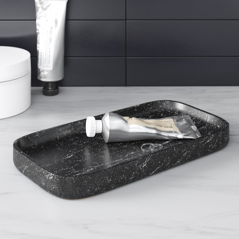 Plateau en résine pour bijoux Anahie, Noir
