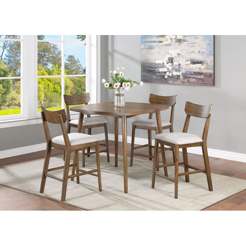 Ensemble de salle à manger rectangulaire L 40 po x l 40 po Keyondra, 5 pièces