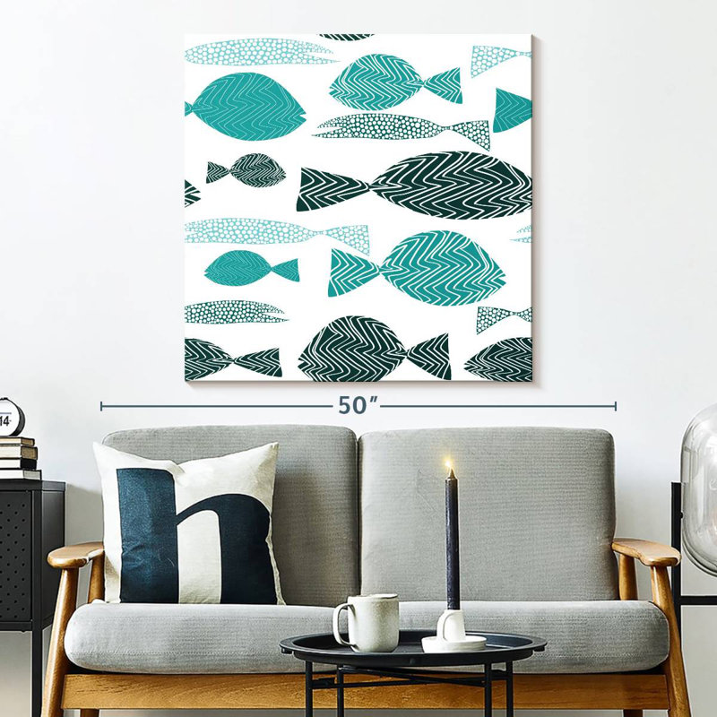 Brampt Abstract Fish School, 33" H x 33" W