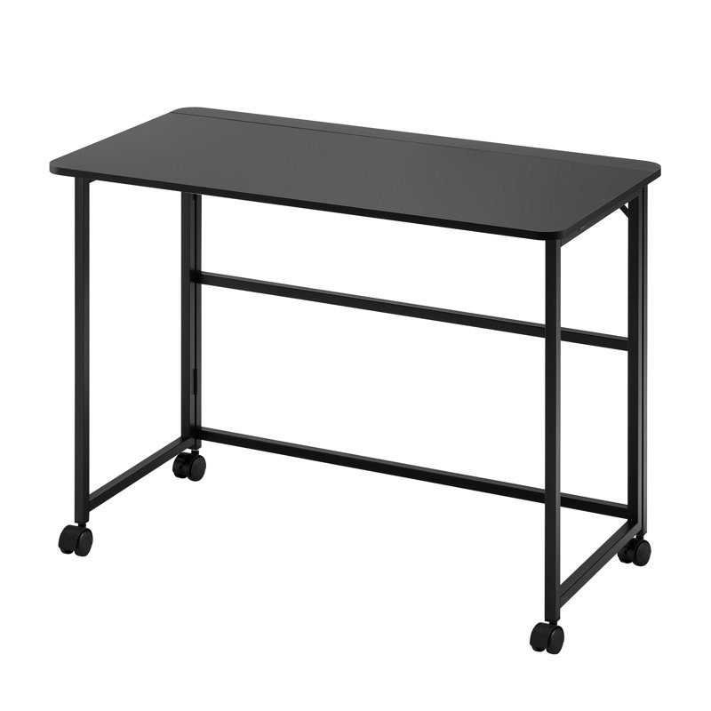Small Folding Writing Desk - 38.91 Inches For Study, Home Office, Kitchen, Portable And Lightweight Foldable Computer Organizable