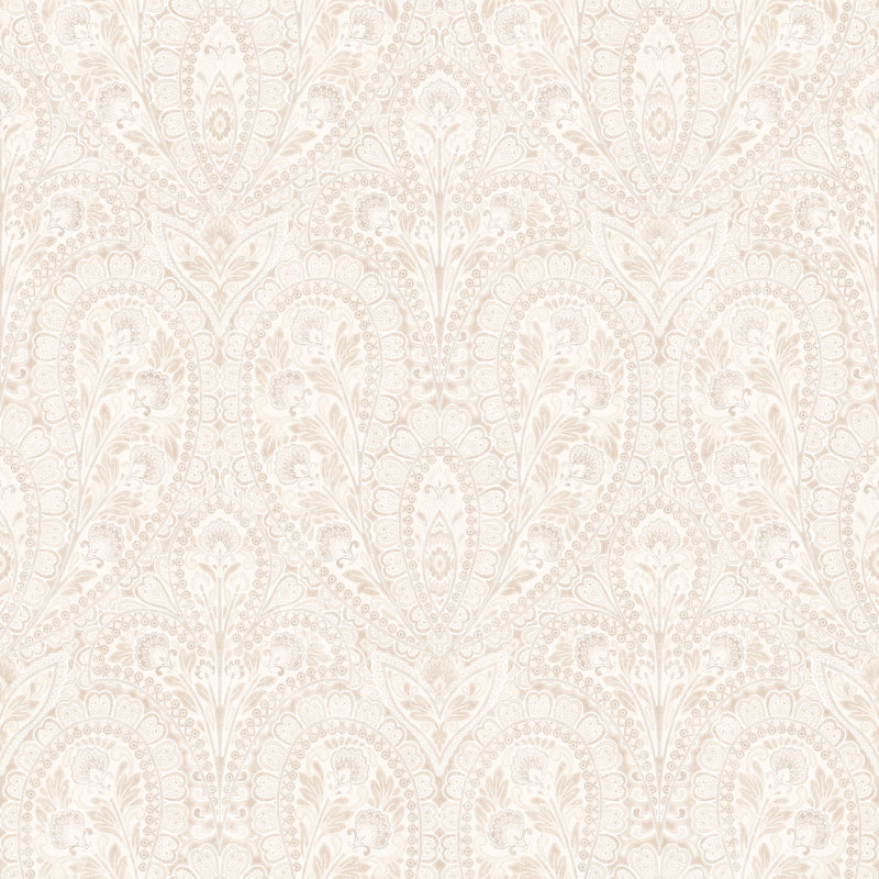 Garretson 1000cm x 52.8cm Satin Wallpaper Roll, Beige/White