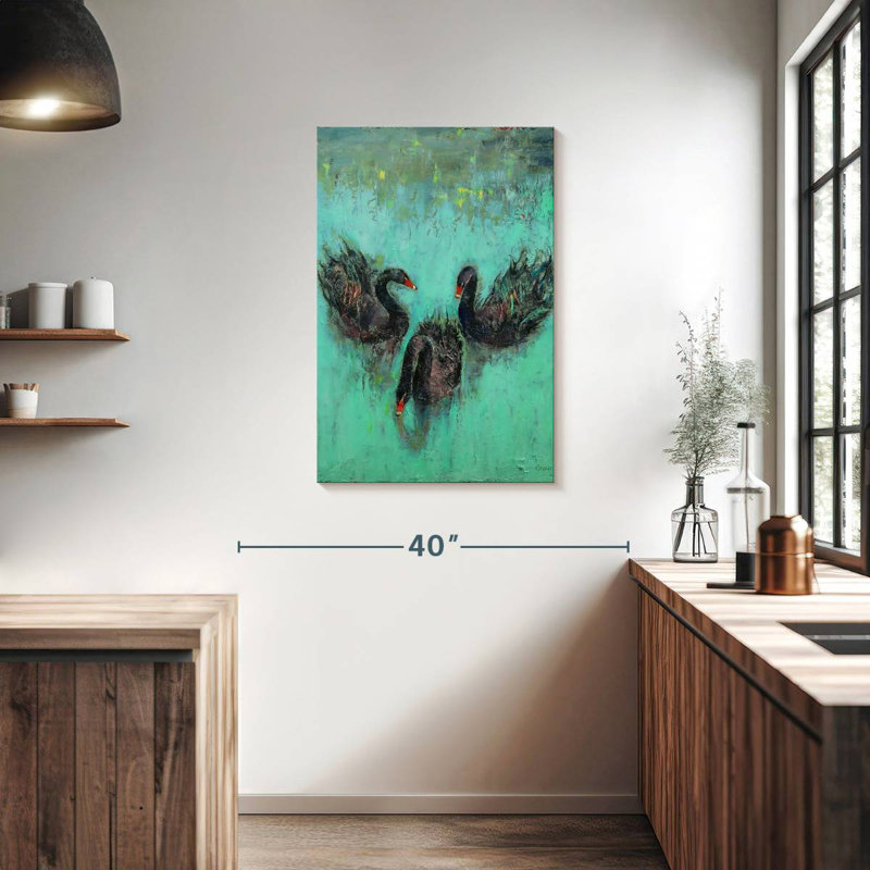 Cygnes noirs Brampt, H 36 po x l 24 po