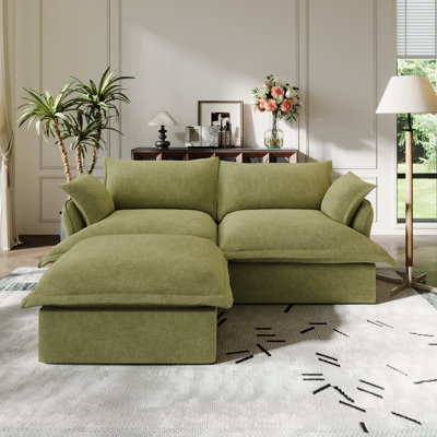 Canapé modulaire en lin mélangé Linen Blend, canapé convertible rembourré Cloud