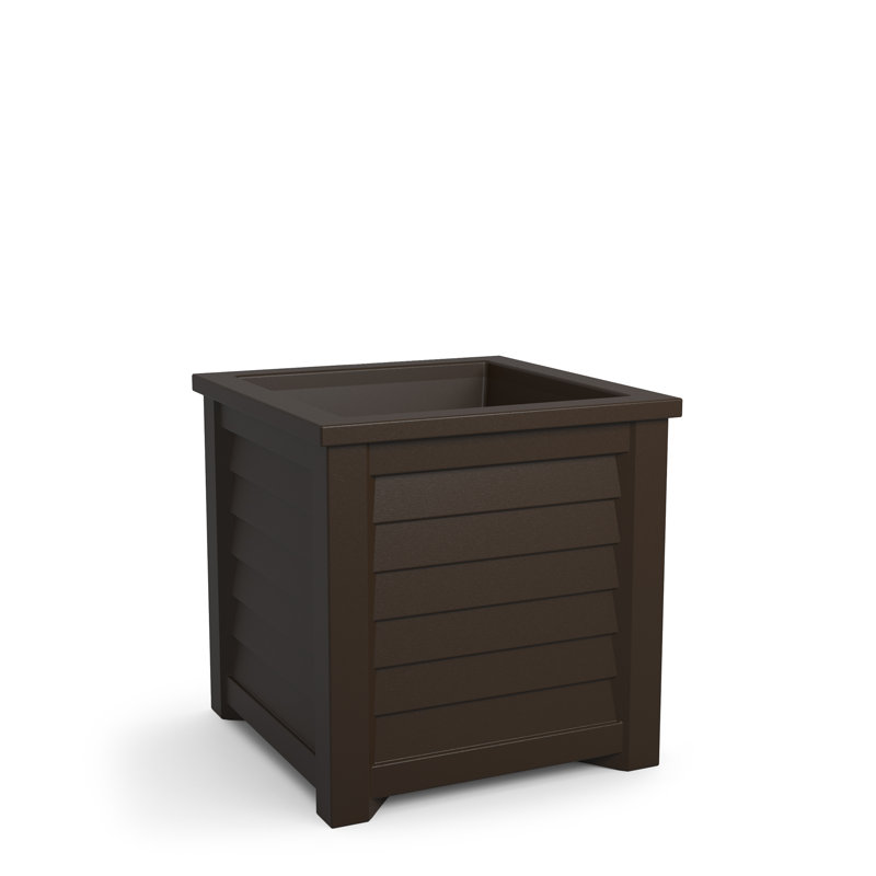 Espresso Square Self-Watering Polyethylene Planter, 20"x20"
