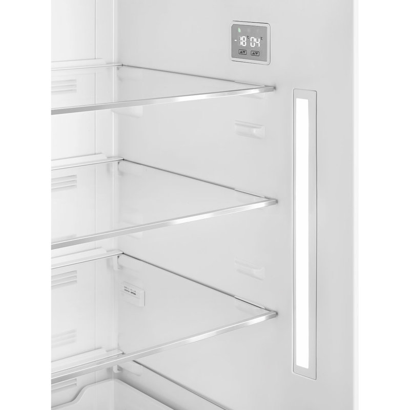 SMEG 27.8" Bottom Freezer 16.26 cu. ft. Energy Star Refrigerator, Black, Left Handed