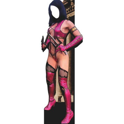 SS11248 Ninja Girl Woman Dagger Combat Mortal Fighting Cosplay Stand In Cardboard Cutout Standee Standup Stand In
