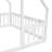 Full Wood House-Shaped Floor Bed With Fence, Guardrails,White-546964410-546964413