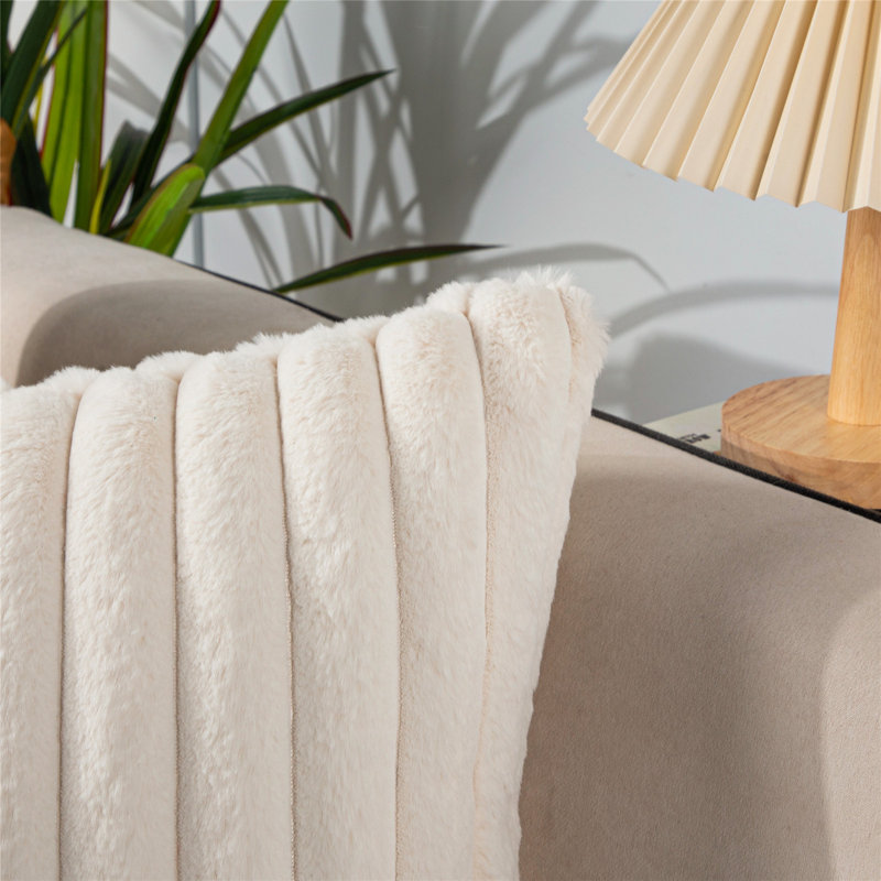 Square Throw Pillow Cover, 18" H x 18" W, White