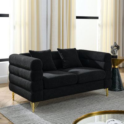 3 + In Black , Modern Streamline Design, Quick Delivery From Us, Foam Padding, Metal Feet, 6 Cushions, 250 Lbs/Seat Load Capacity With Legs, Fast Us Warehouse Dispatch, Lbs/Seat, Pillows Included