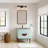 22'' 3-Light Matte Black Bathroom Vanity Light with Glass Shade-814337470-866321956