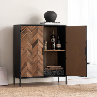 Armoire de rangement 38 po à deux portes et accessoires en métal, noir
