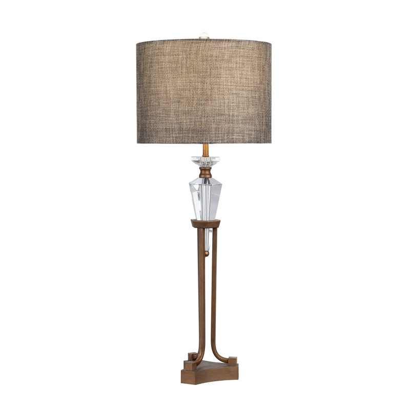 36"H Crystal & Metal Table Lamp With Shade