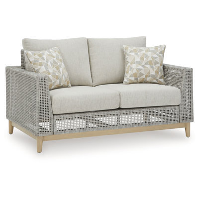Breshae 58.5'' Wide Straight Loveseat with Cushions