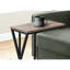 Table à collation moderne - Plateau rectangulaire brun taupe foncé et métal