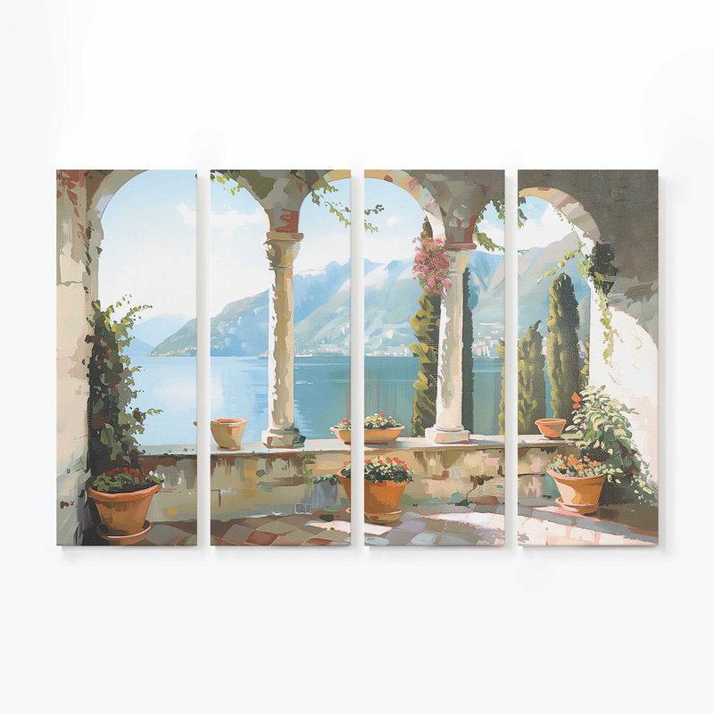 Lakeside Repose | Impression sur toile 4 panneaux, H 36 po x l 54 po