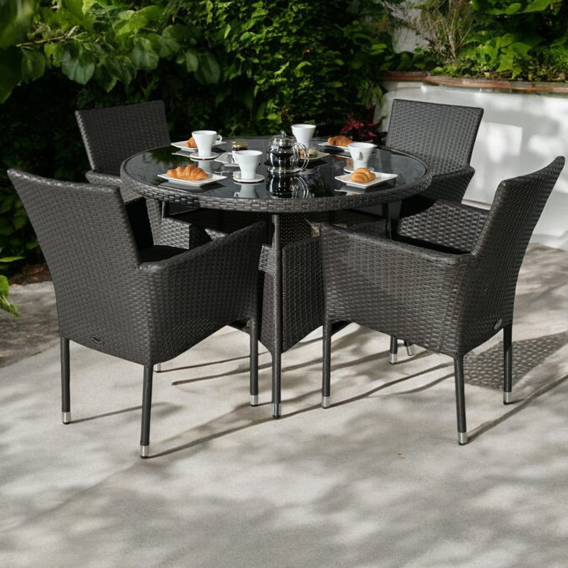 MALAGA 4 Seater Fixed Dining Set