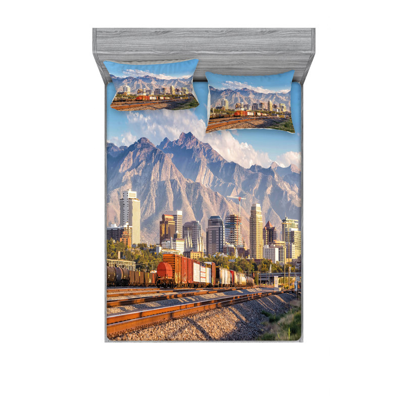 Ensemble de draps Downtown Salt Lake City, Ensemble de drap pour grand lit avec drap-housse