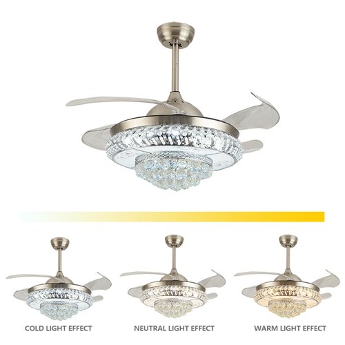 Rosdorf Park Brout Ceiling Fan With Led Lights 