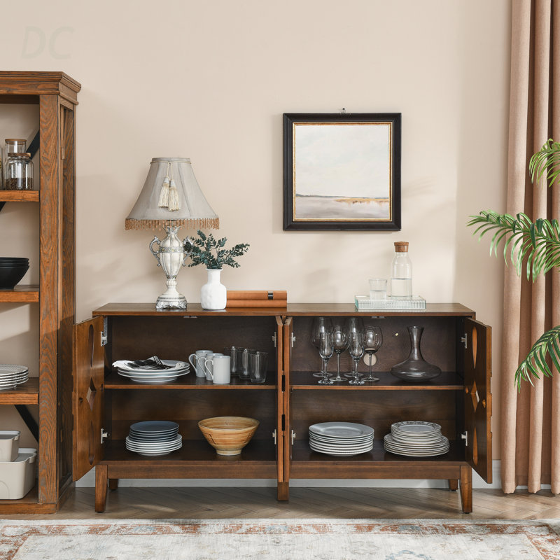 Buffet 60,5 po Mid Century, Noyer