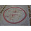 Rectangle Wool Floral Medallion Antique Ivory Beige Cream White 1880s Hand Knotted Pile Rug