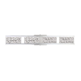 Éclairage pour salle de bain à 4 lumières à DEL en chrome Fossilised Kendall Lighting Callavio