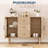 47" Mid-Century Sideboard w/ Fluted Glass Doors & 3 Drawers - Adjustable Shelves, Credenza Storage for Kitchen/Dining-18383189