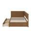 Lit de jour simple en bois avec 2 tiroirs et garde-corps rustique-1111096334