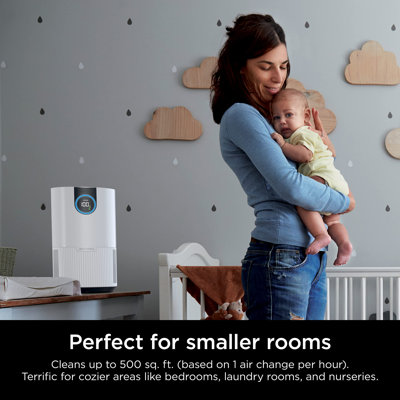 Shark Air Purifiers for Bedroom, Office, Dorm, Small Room, HEPA Air Filter, Odour Eliminator, Covers Up To 500 SQ FT, Air Filtration Removes Smoke, Dust, Allergens, Pet Dander, and Pollutants, HP102