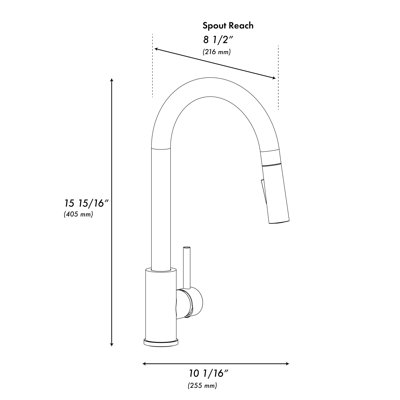 ZLINE Palisades Pull Down Single Handle Kitchen Faucet in Matte Black