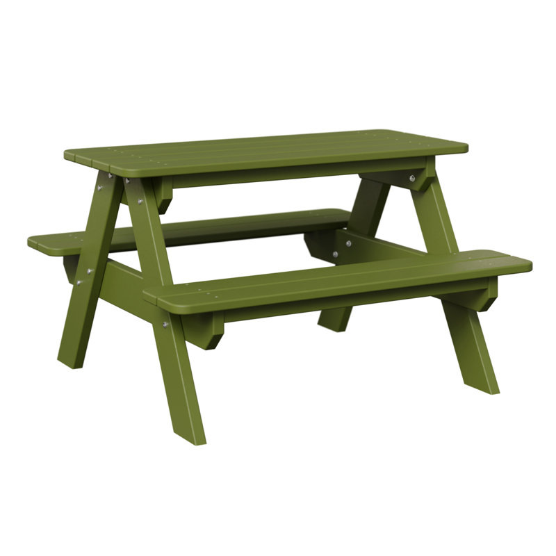 Berlin Gardens Kids Rectangular Picnic Table, Kiwi Green