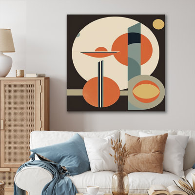 «Midcentury Minimal Geometric In Retro Colors I», reproduction sur toile