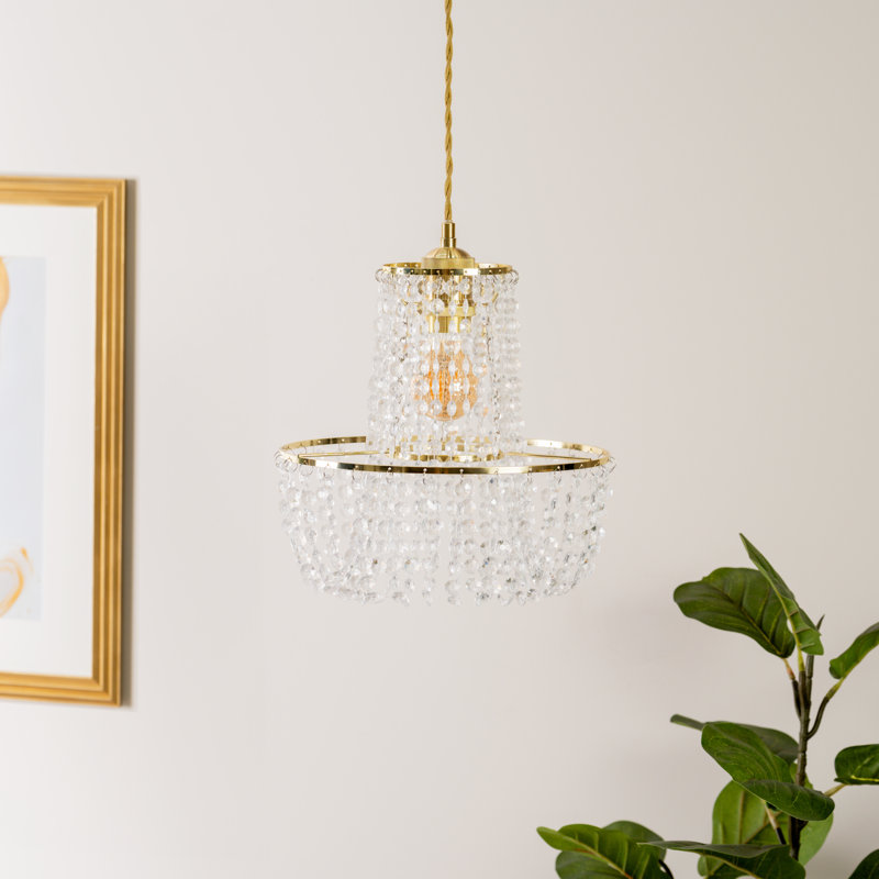28cm H Plastic / Acrylic Empire Lamp Shade ( Clip On ), Gold