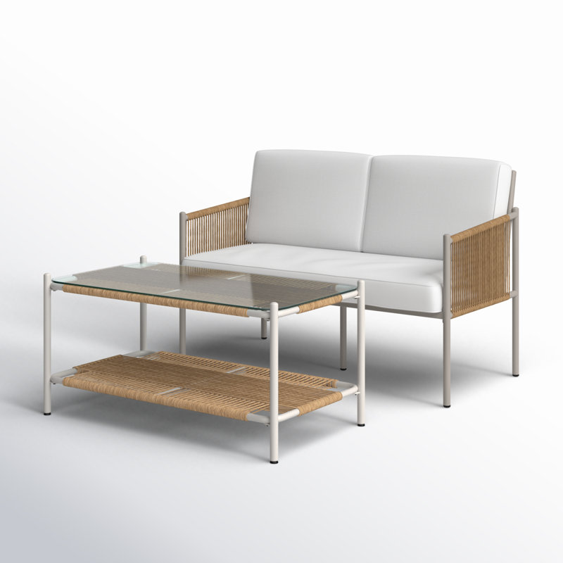 Arevalo 2 - Person Patio Conversation Sets with Cushions
