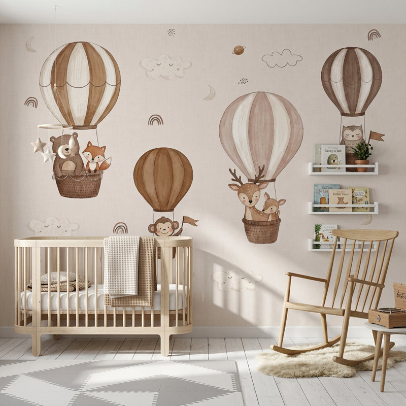 Papier peint chambre de bébé, 100 po x 96 po, Peler et coller