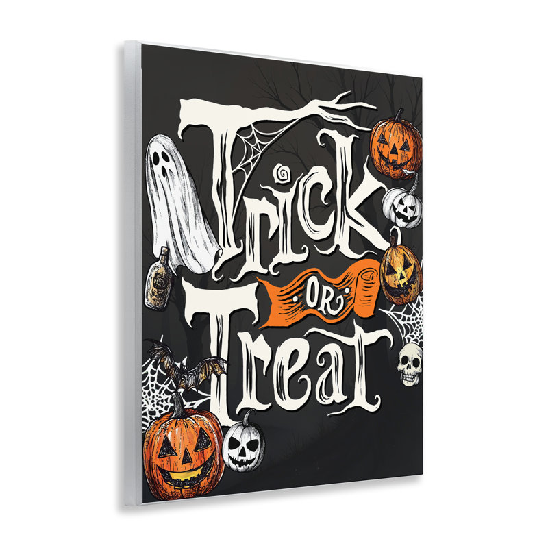 Plaque murale Trick Or Traite Vintage Traditions, design par Kim Allen
