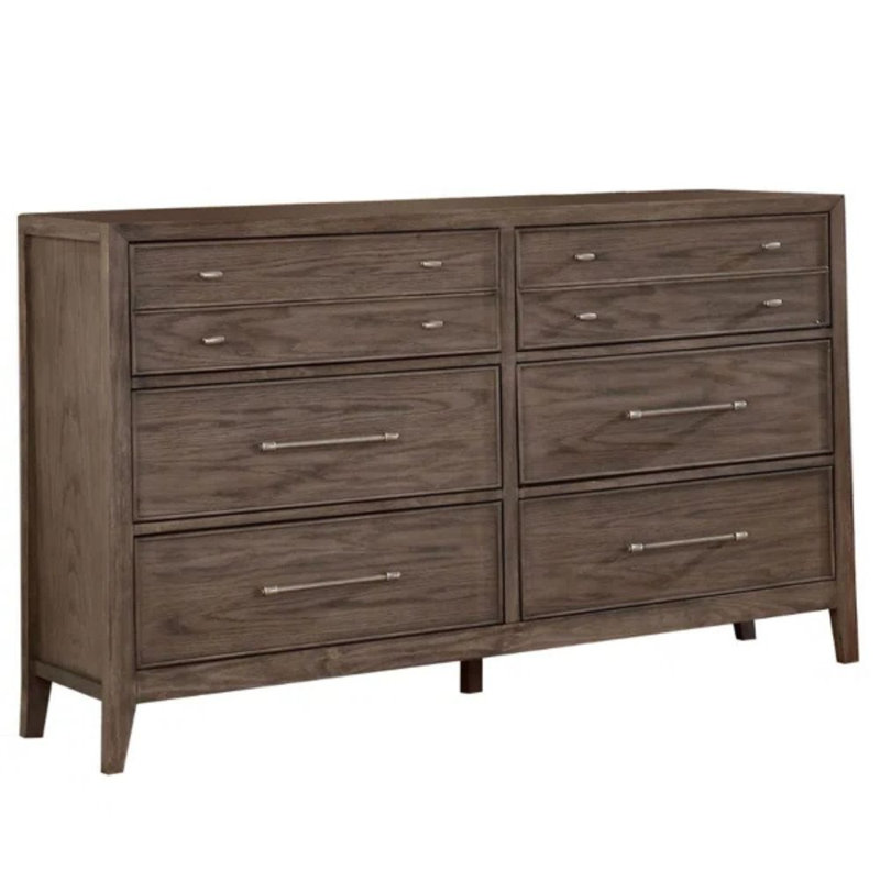 Commode gris chaud à 6 tiroirs 56,75 po Valentino