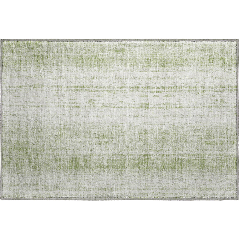Premium Machine Washable Prisco Aloe Rug, Rectangle 1'8" x 2'6"