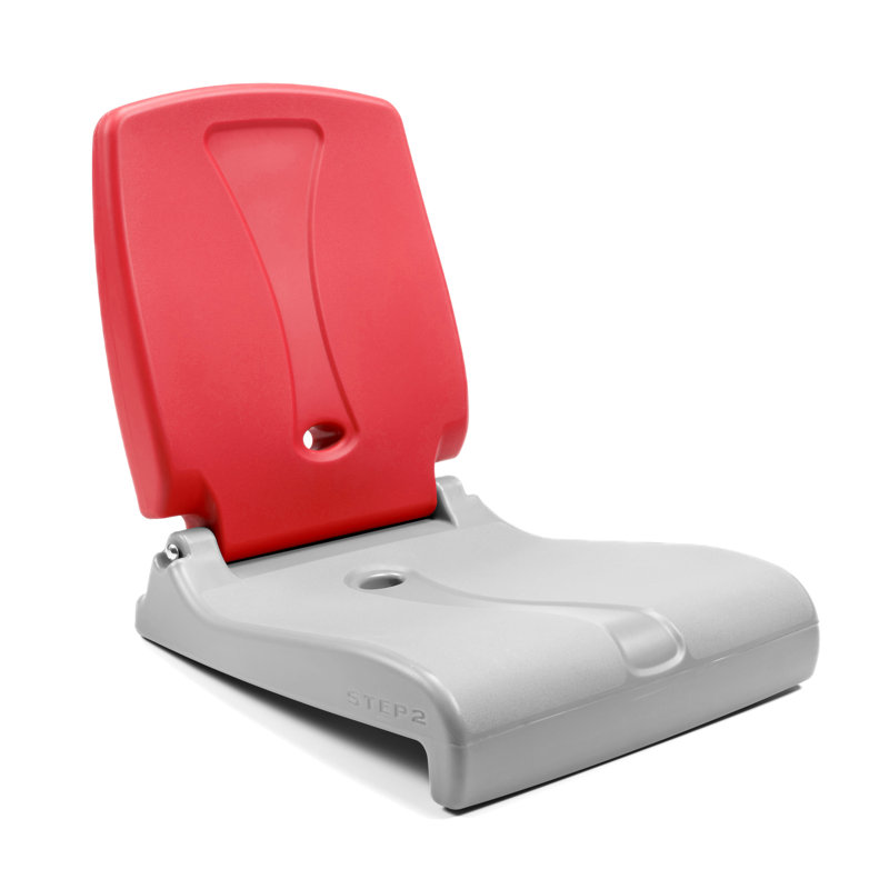 Step2 Flip Seat - Foldable, Portable Seat Stays in Place on Pool Edges, Tailgates, Red/Gray