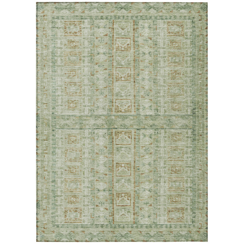 Washable Striped Indoor / Outdoor Rug, Rectangle 3' x 5'