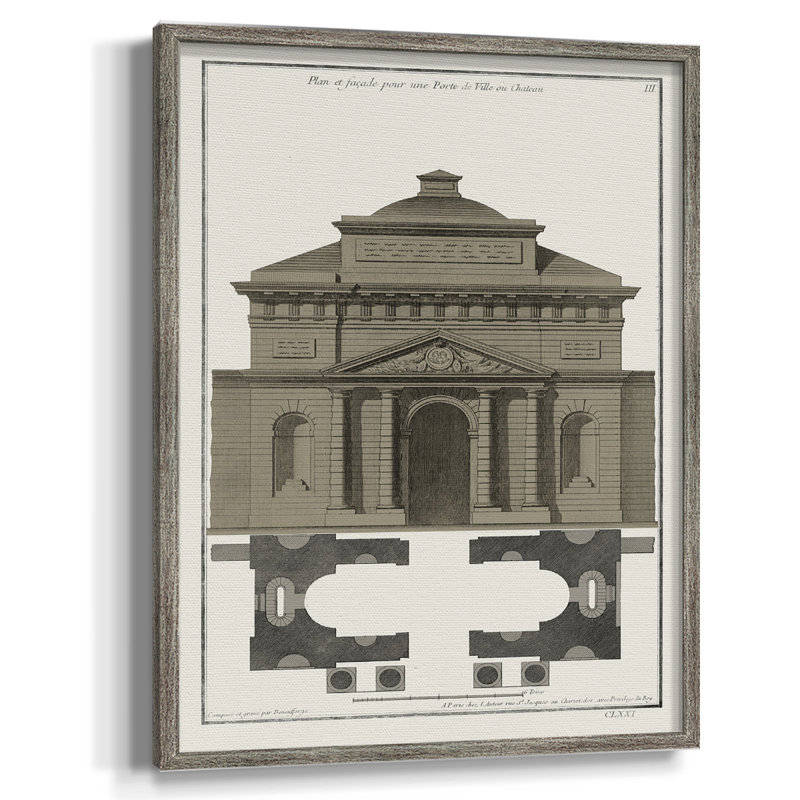 Bâtiments et façades III, reproduction encadrée - bois massif, H 30 po x l 24 po