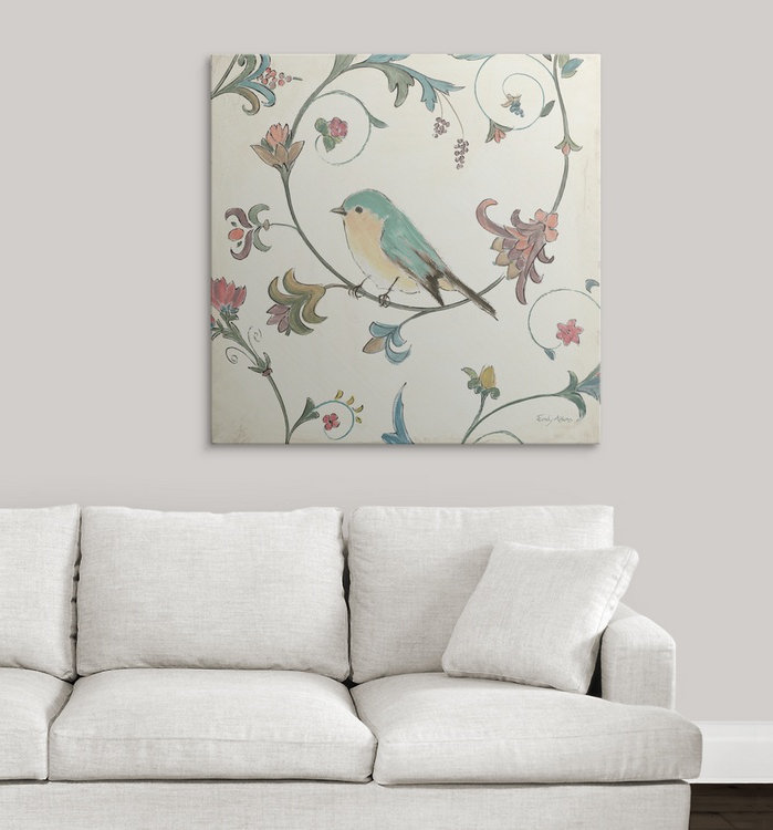 « ii » par emily adams, reproduction d’art Birds Gem, H 35 po x l 35 po x P 1,5 po, Toile