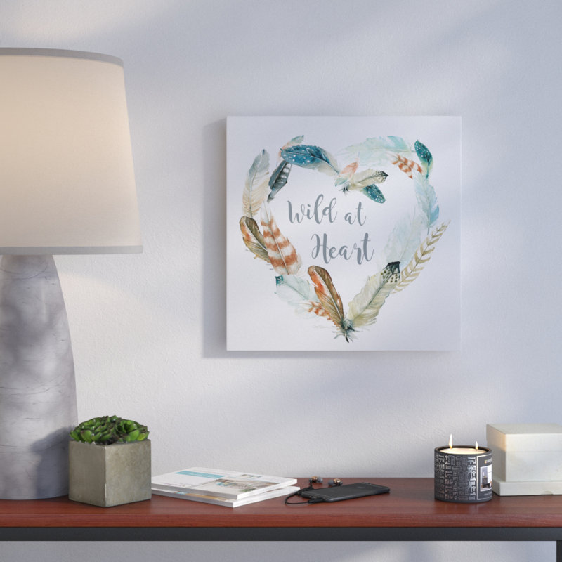 «Feather Wild at Heart», reproduction d'impression sur toile, H 17,5 po x l 17,5 po x P 1,5 po, Cadre noir