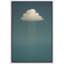 Nuage minimal sur fond bleu, décoration murale moderne, impression sur toile encadrée-796009215-796009201