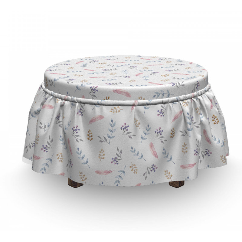 Housse pour repose-pieds de feuillage de fleurs