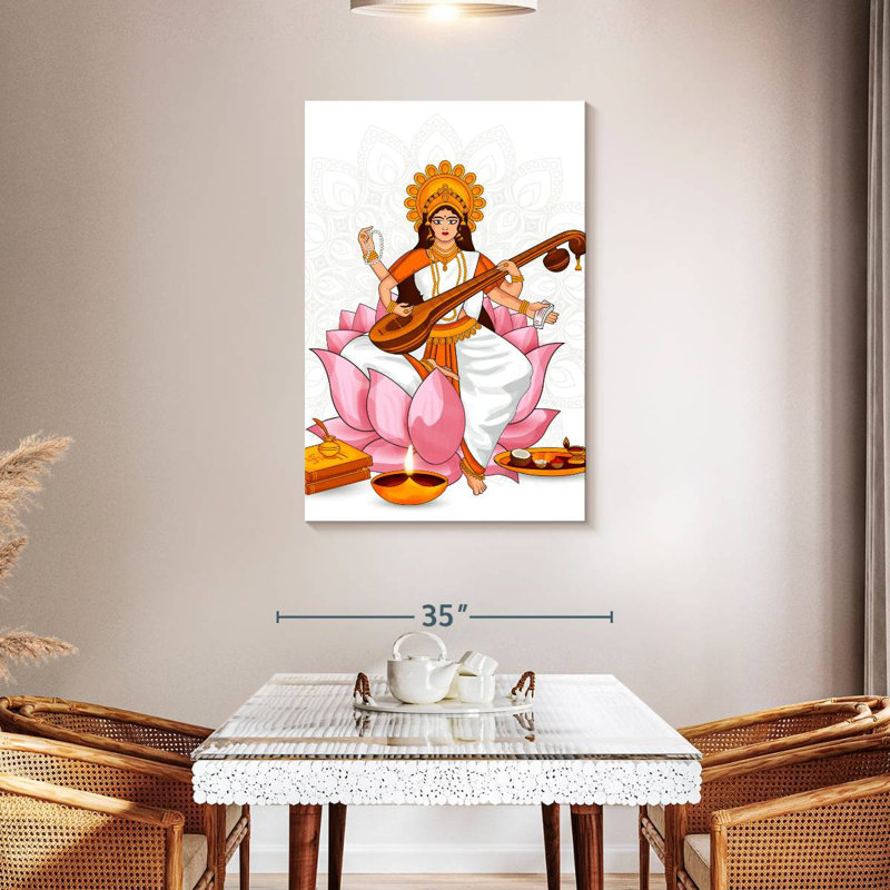Déesse Adella Saraswati, H 45 po x l 30 po