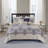 6 Piece Reversible Quilt Set With Throw Pillows Navy/Tan Full/Queen