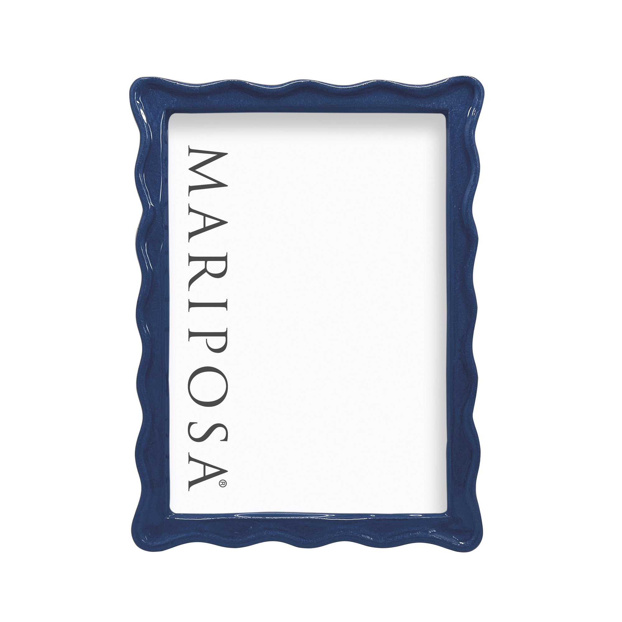 Mariposa Wavy Metal Picture Frame Collection, 5" W x 7" H, Blue