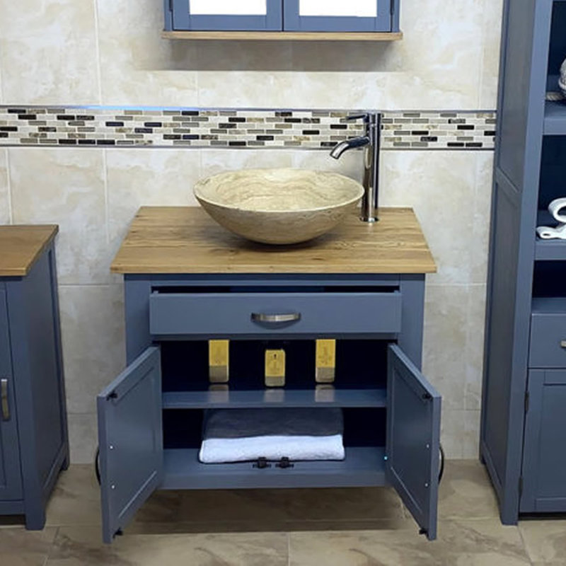 Bicester 750mm Single Bathroom Vanity with Vessel Stone Basin