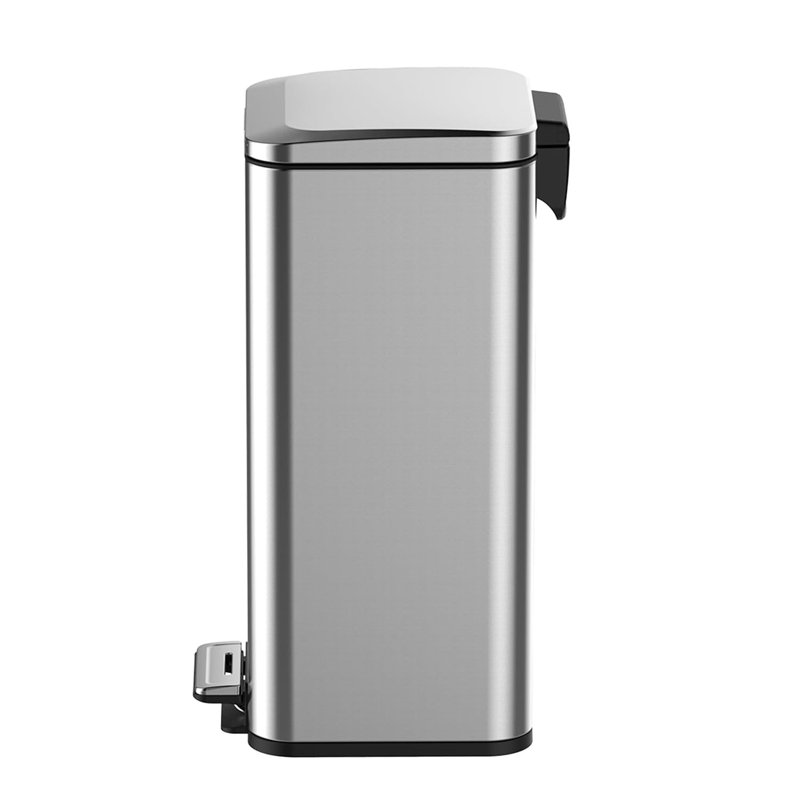 Silver 30L Fingerprint Resistant Galvanized Step Trash Can